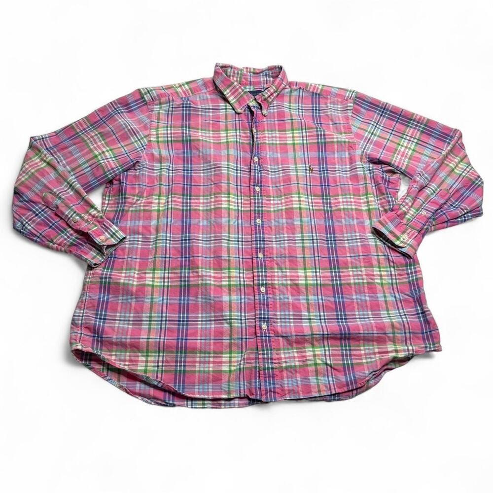Ralph Lauren Pink Plaid Button Down Shirt 2XB Big & Tall